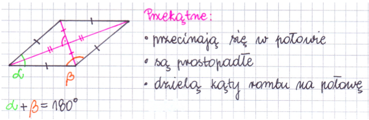 Przekątne rombu Przekątne rombu