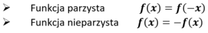 funkcje parzyste i nieparzyste